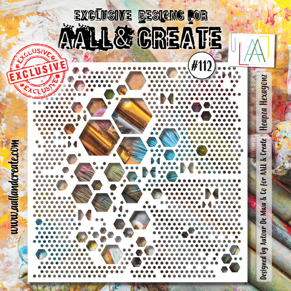 AALL & Create - 6"x6" Stencil - Heapza Hexagonz - #112
