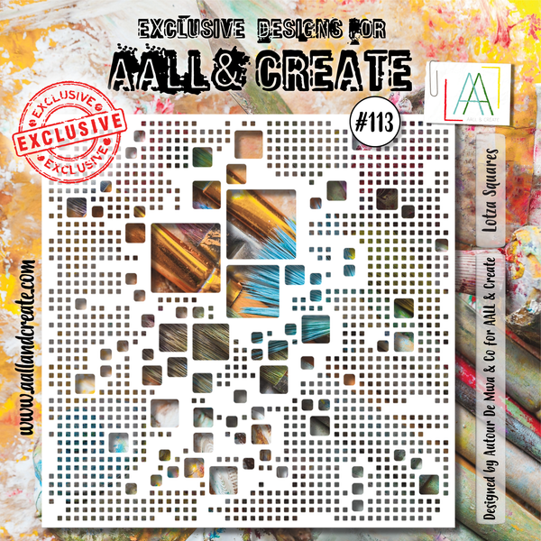 AALL & Create - 6"x6" Stencil - Lotza Squares - #113