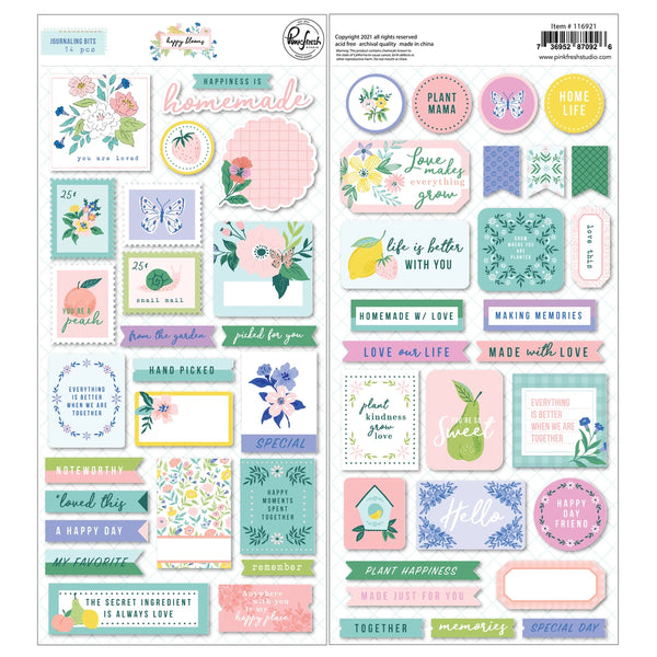 Pinkfresh Studio - Happy Blooms - Cardstock Stickers
