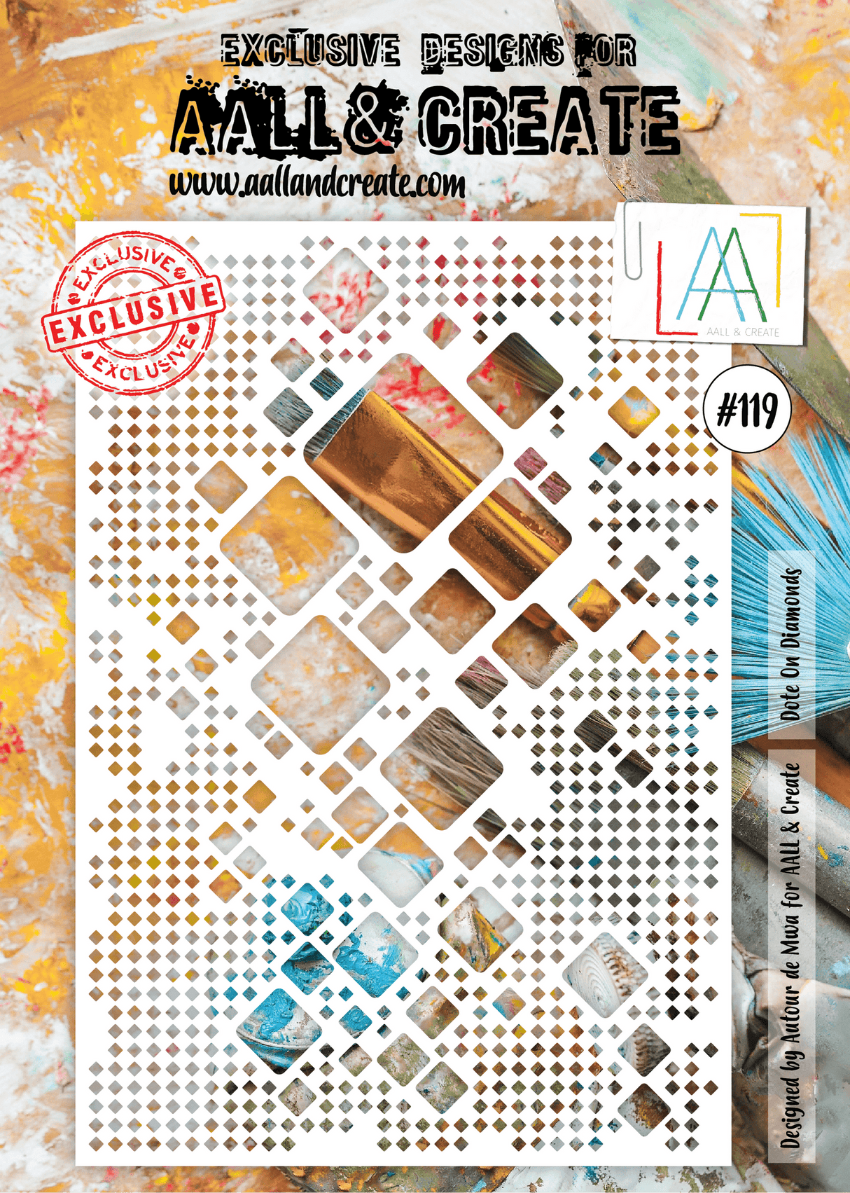 AALL & Create - A4 Stencil - Dote On Diamonds - #119