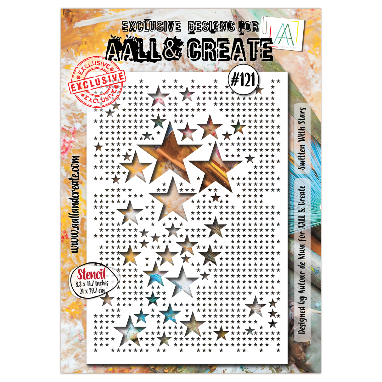 AALL & Create - A4 Stencil - Smitten With Stars - #121