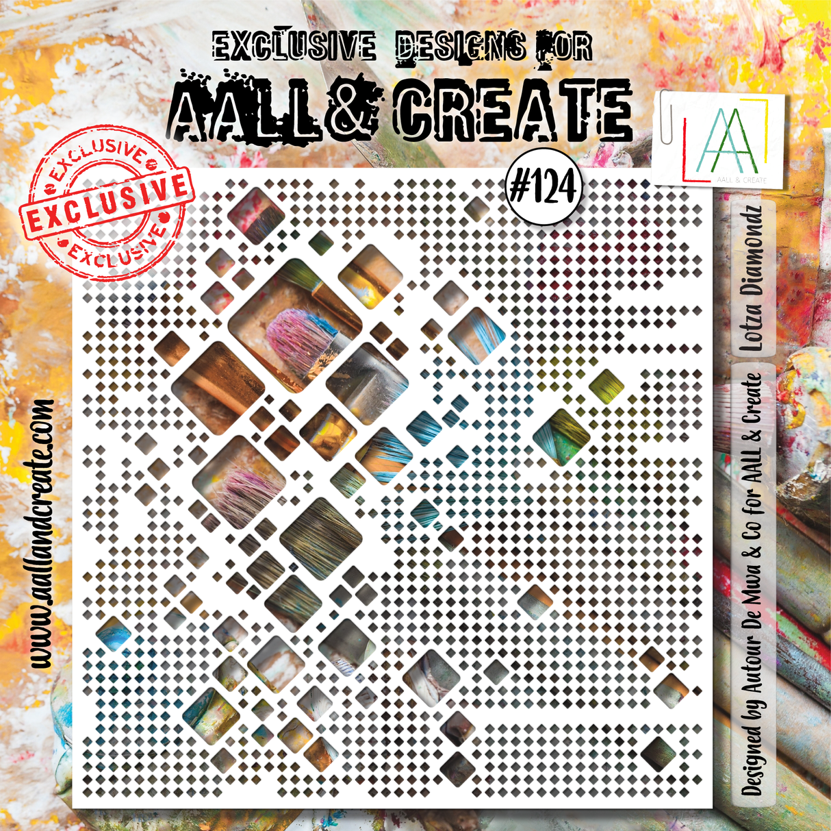 AALL & Create - 6"x6" Stencil - Lotza Diamondz - #124