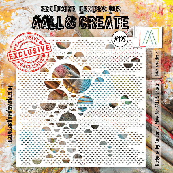 AALL & CREATE - 6"X6" STENCIL - LOTZA SEMICIRCLZ #125