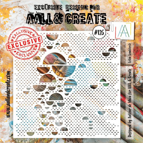 AALL & Create - 6"x6" Stencil - Lotza Semicirclz - #125