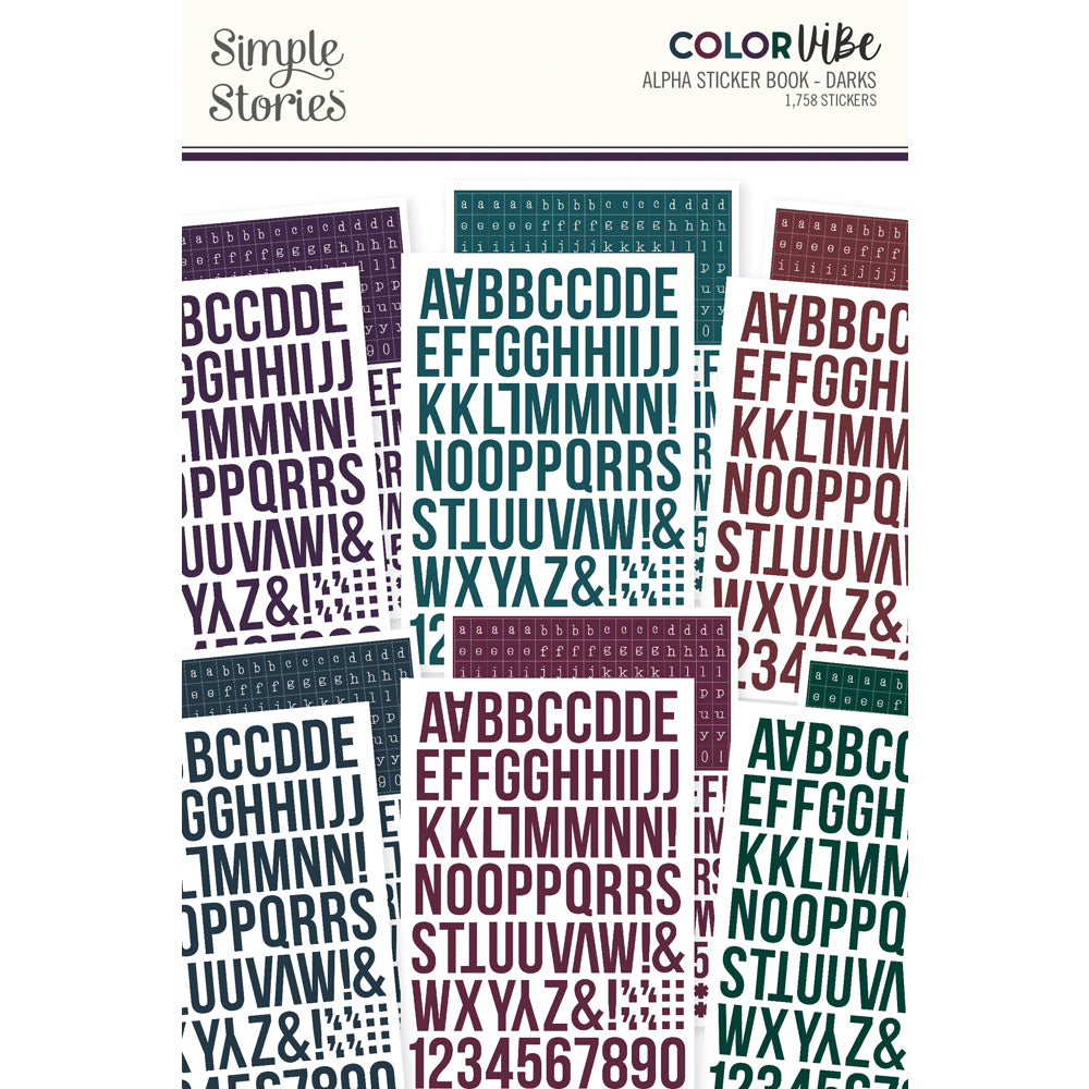 Simple Stories - Color Vibe - Alpha Sticker Books - Darks