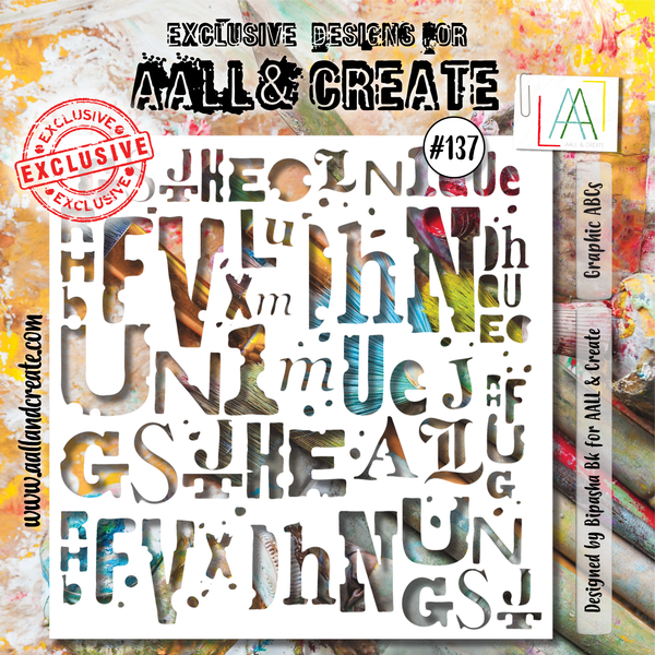 AALL & Create - 6"x6" Stencil - Graphic ABCs - #137