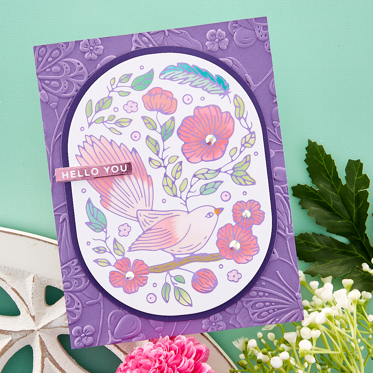 Spellbinders - Beautiful Butterflies 3D Embossing Folder from the Stylish Ovals Collection