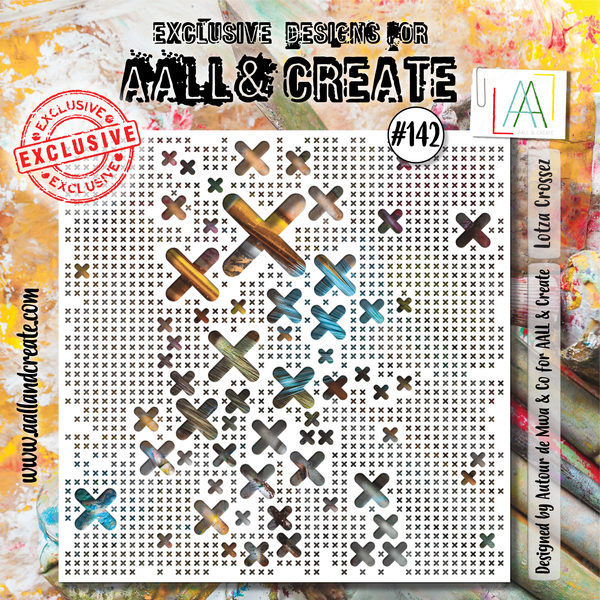 AALL & Create - 6"x6" Stencil - Lotza Crossez - #142