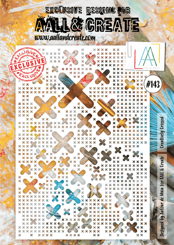 AALL & CREATE - A4 STENCIL - CREATIVELY CROSSED #143