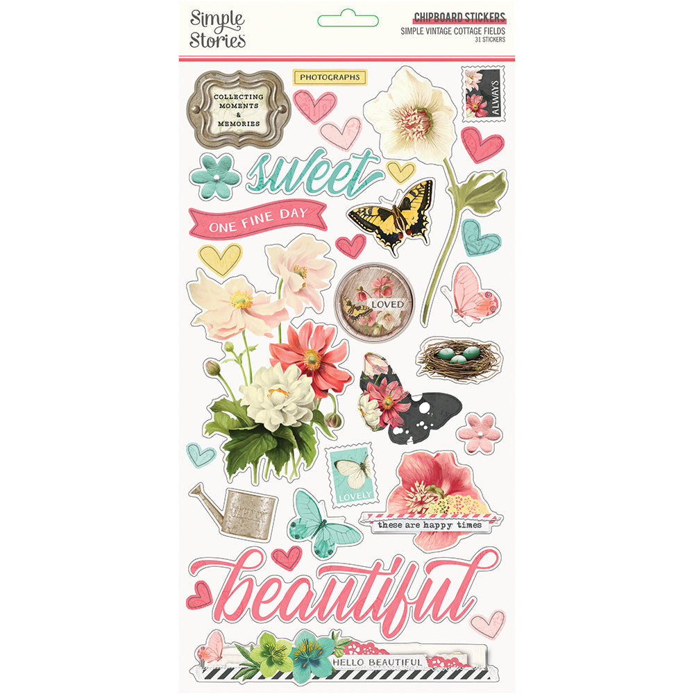 Simple Stories - Simple Vintage Cottage Fields - 6x12 Chipboard