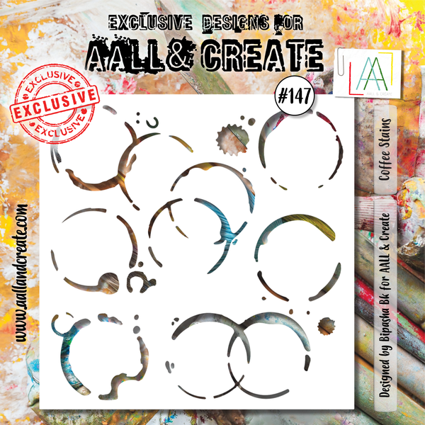 AALL & Create - 6"x6" Stencil - Coffee Stains - #147