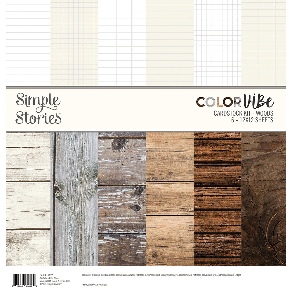 Simple Stories - Color Vibe - Cardstock Kit - Wood
