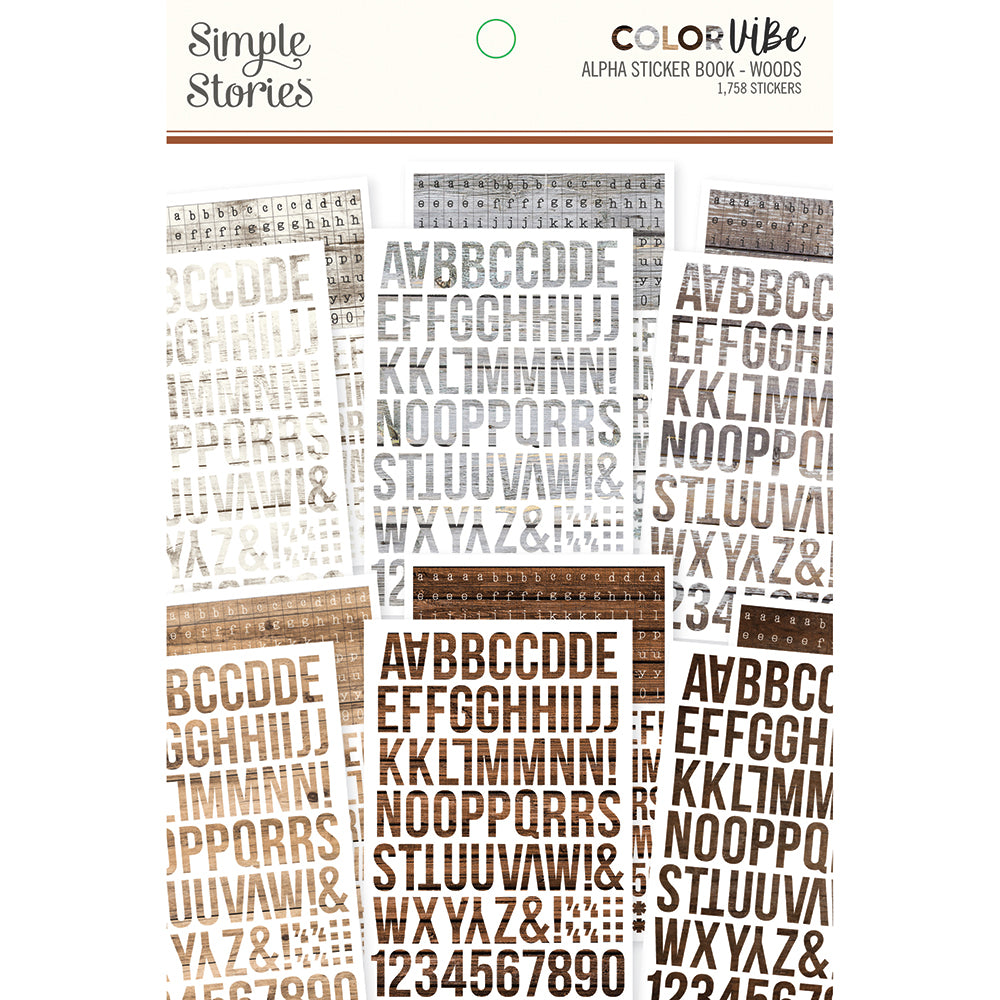 Simple Stories - Color Vibe - Alpha Sticker Books - Woods