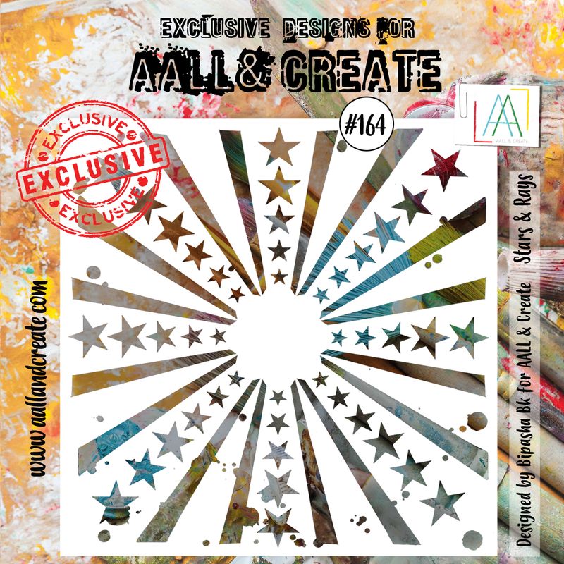 AALL & Create - 6"x6" Stencil - Stars & Rays -