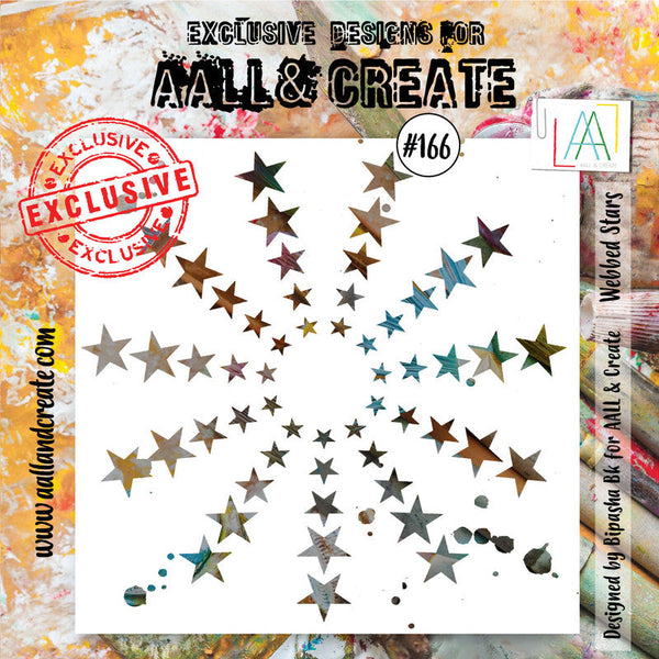 AALL & Create - 6"x6" Stencil - Webbed Stars - #166