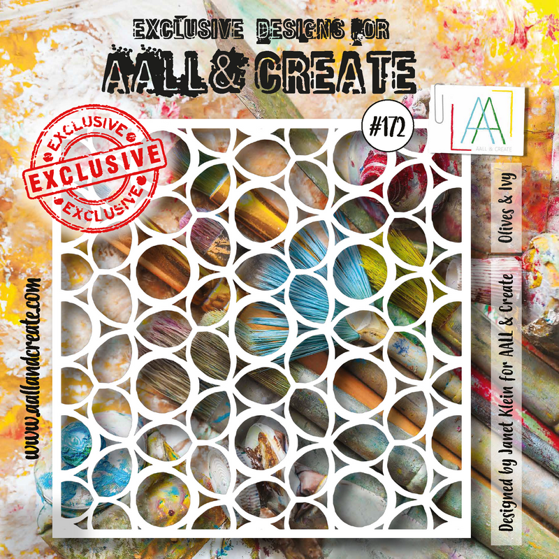 AALL & CREATE - 6"X6" STENCIL - OLIVES & IVY