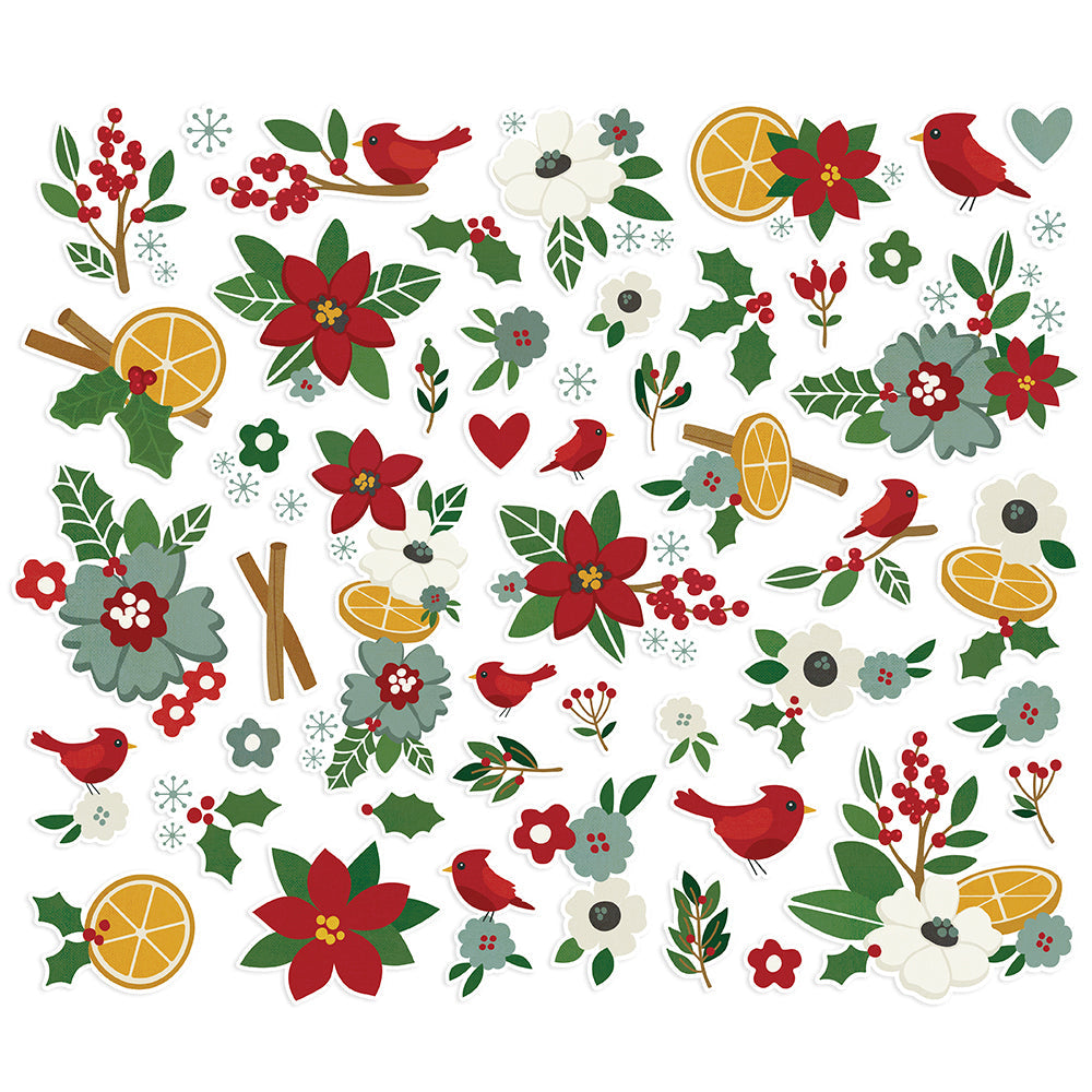 Simple Stories - Hearth & Holiday - Floral Bits & Pieces