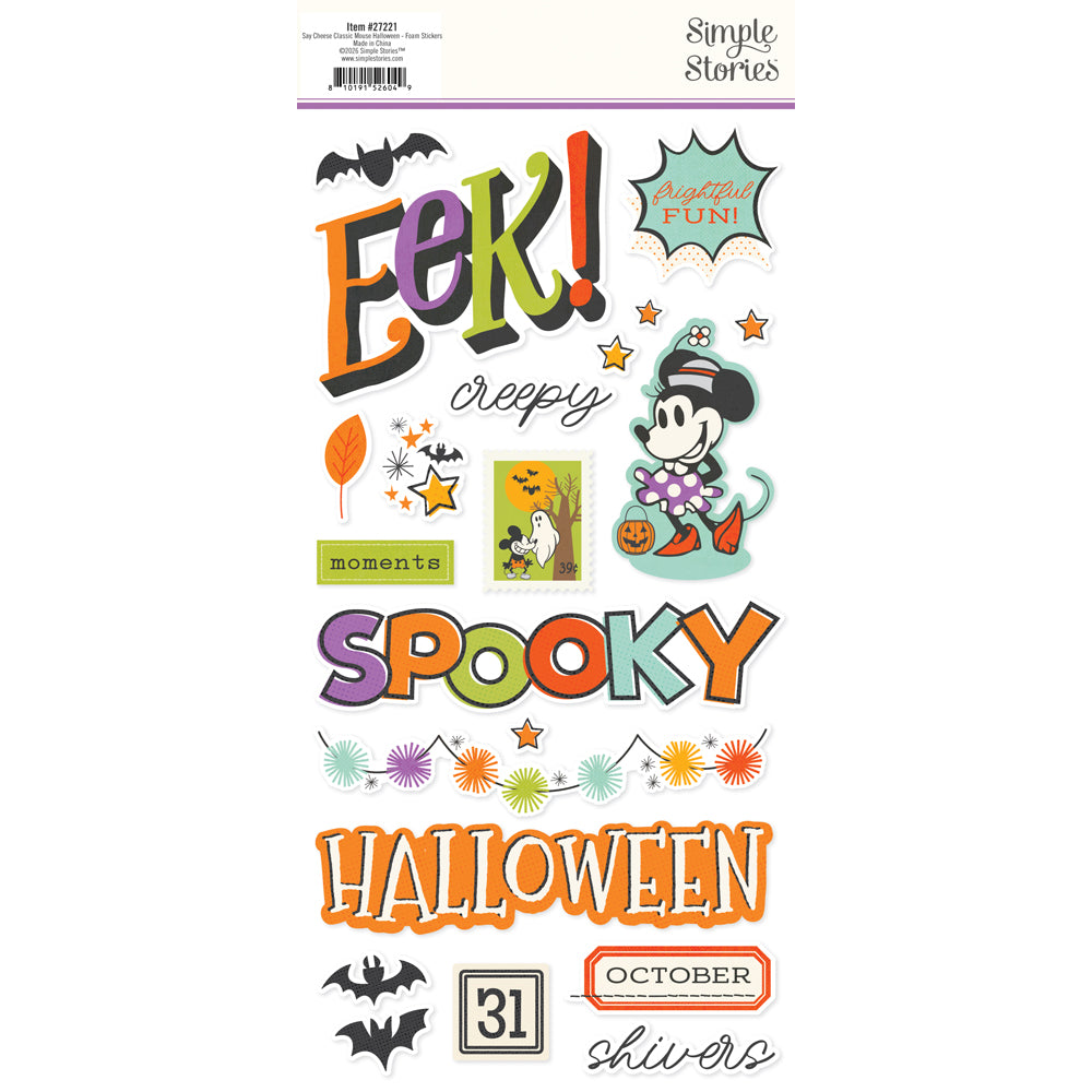 ***Pre-Order*** Simple Stories - Say Cheese Mouse Halloween - Foam Stickers