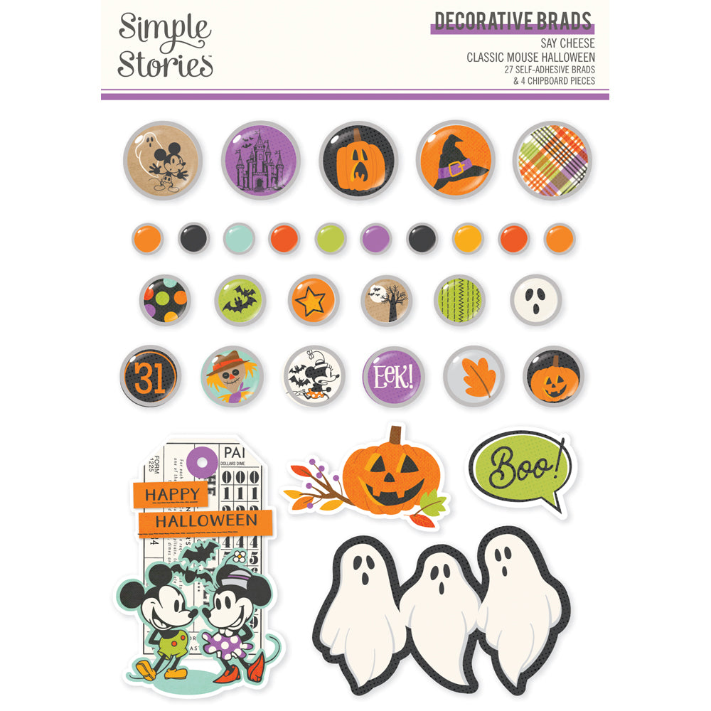 ***Pre-Order*** Simple Stories - Say Cheese Mouse Halloween - Decorative Brads