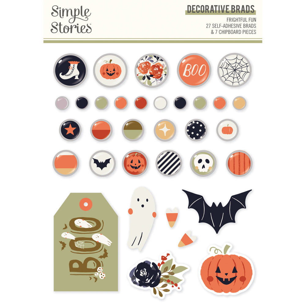 ***Pre-Order*** Simple Stories - Frightful Fun - Decorative Brads