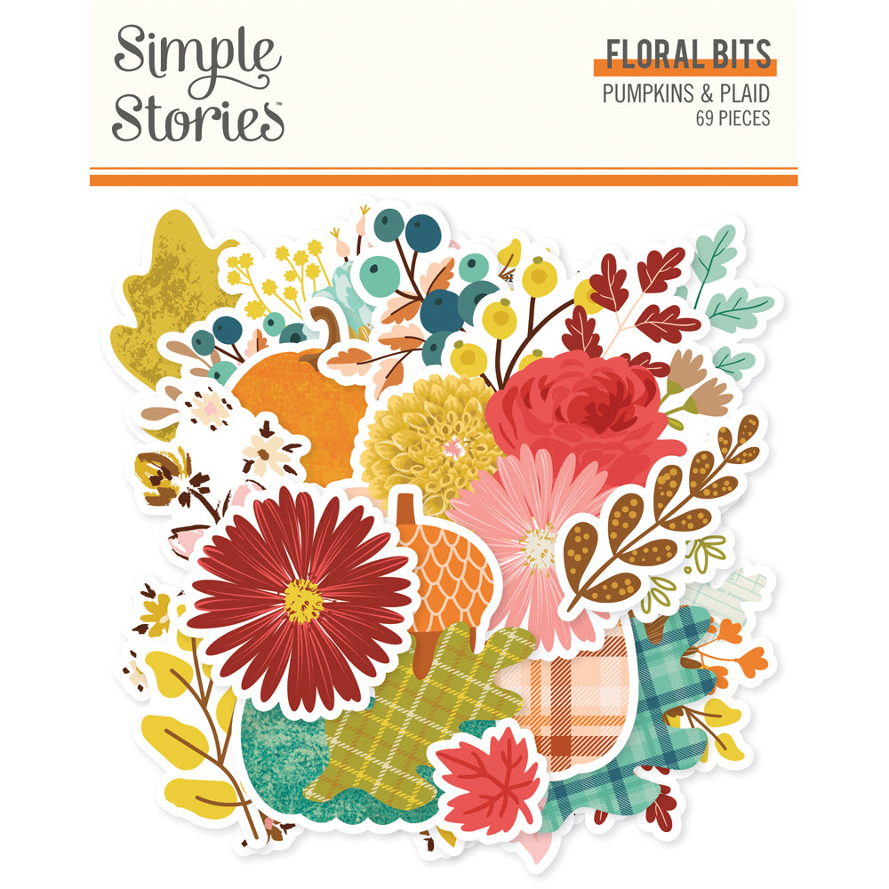 ***Pre-Order*** Simple Stories - Pumpkins and Plaid - Floral Bits & Pieces