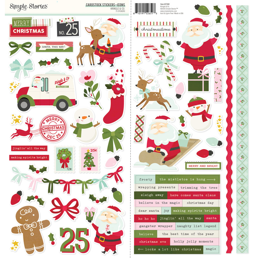 ***Pre-Order*** Simple Stories - Kringle and Co. - Cardstock Stickers Icons