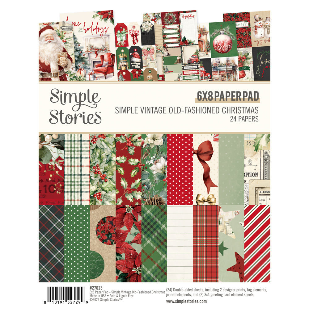 ***Pre-Order*** Simple Stories - Simple Vintage Old-Fashioned Christmas - 6x8 Pad