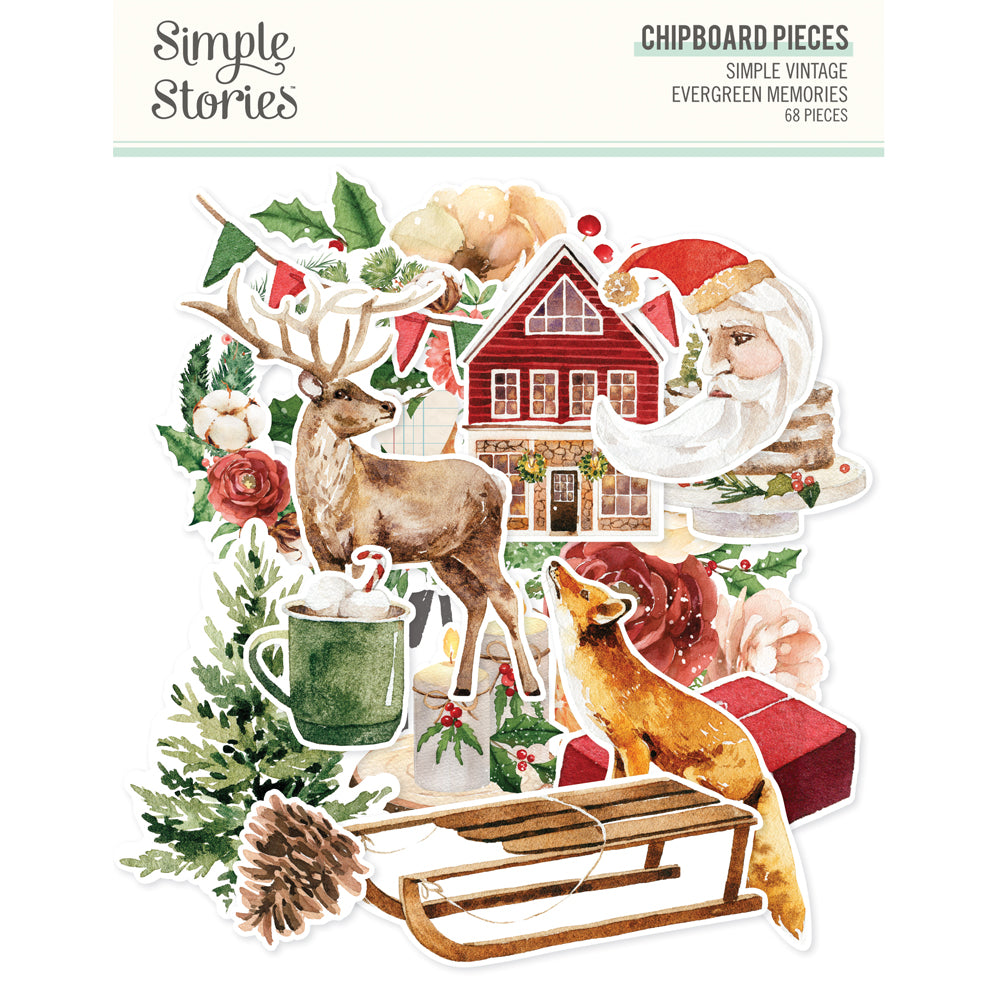 ***Pre-Order*** Simple Stories - Simple Vintage Evergreen Memories - Chipboard Pieces