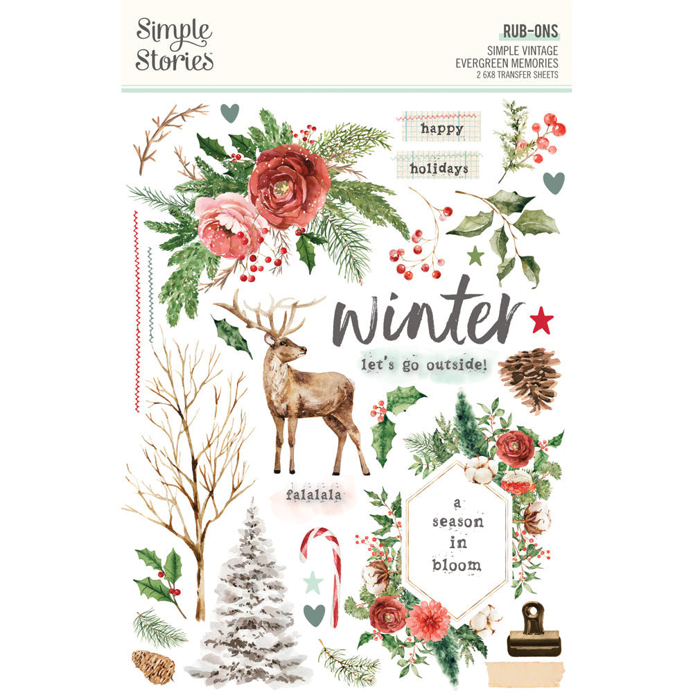 ***Pre-Order*** Simple Stories - Simple Vintage Evergreen Memories - Rub Ons