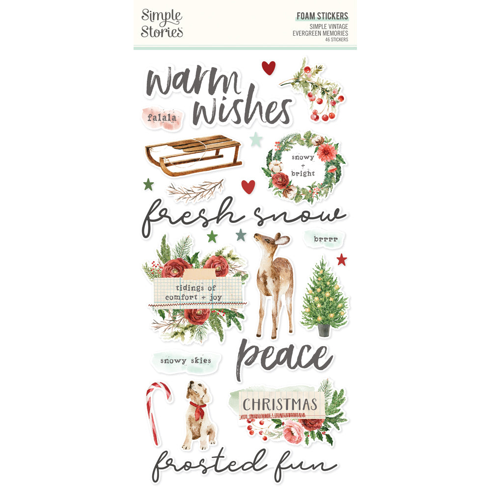 ***Pre-Order*** Simple Stories - Simple Vintage Evergreen Memories - Foam Stickers