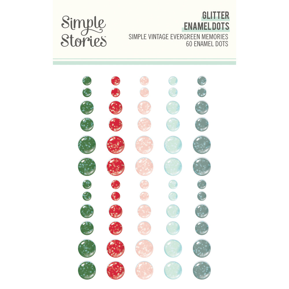 ***Pre-Order*** Simple Stories - Simple Vintage Evergreen Memories - Glitter Enamel Dots