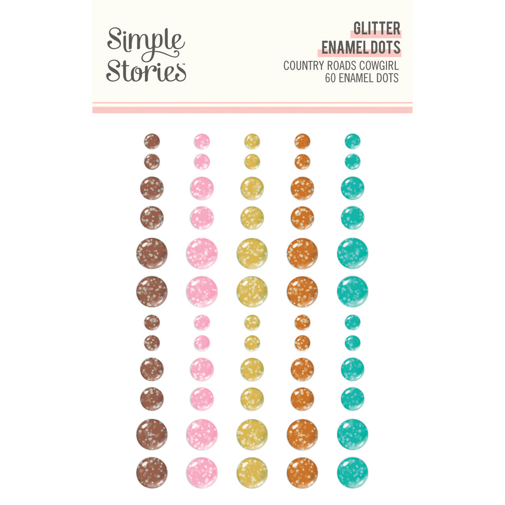 ***Pre-Order*** Simple Stories - Country Roads Cowgirl -  Glitter Enamel Dots