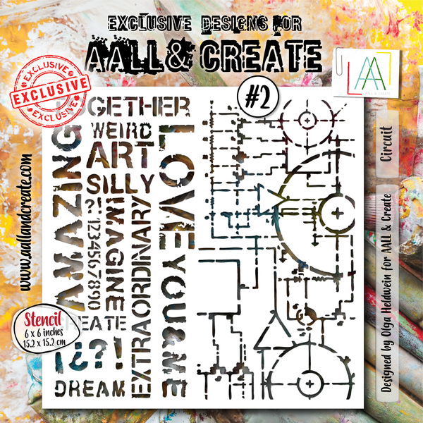 AALL & Create - 6"x6" Stencil - Circuit - #2