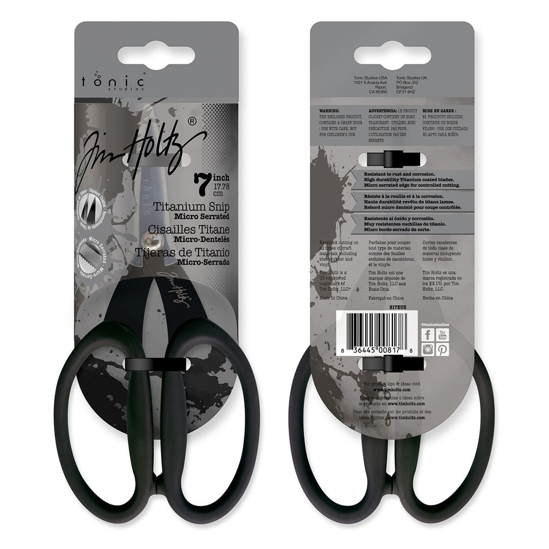 Tim Holtz - Non-Stick Titanium Micro Serrated Scissors - 7"
