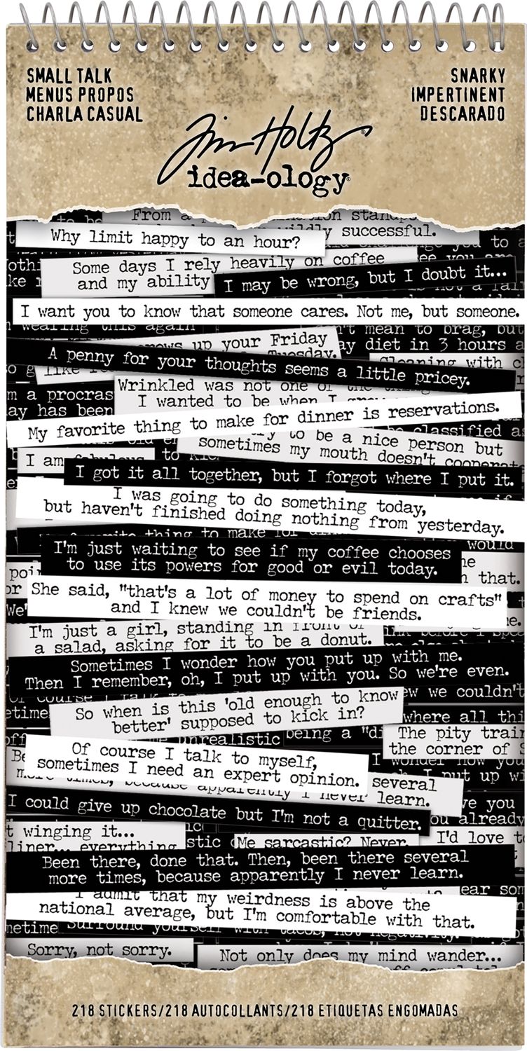 Tim Holtz - Advantus - Idea-Ology Spiral Bound Sticker Book - Snarky