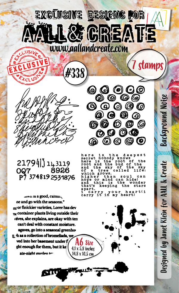 AALL & Create - A6 Clear Stamp Set - Background Noise - #338