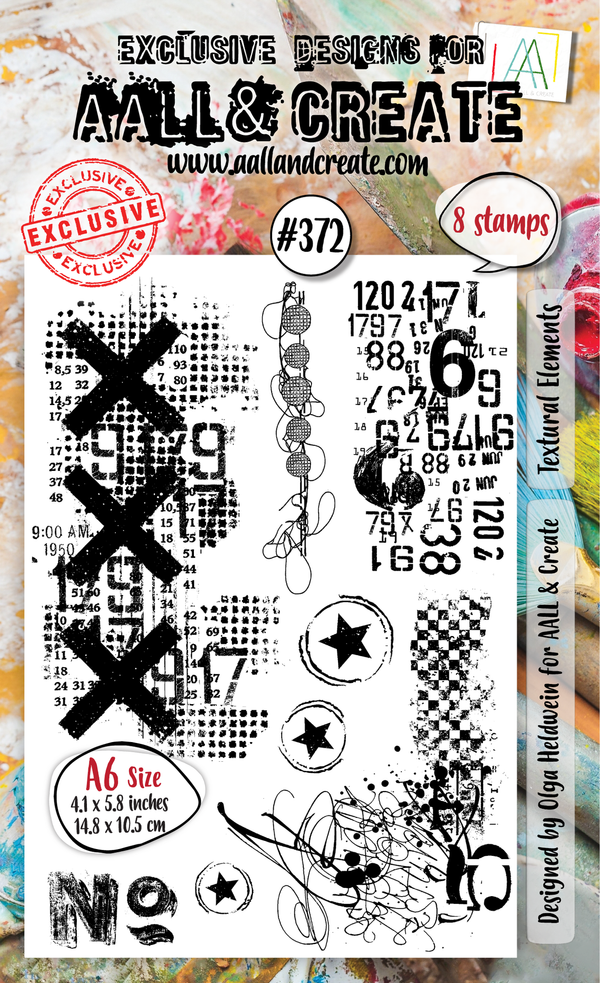 AALL & Create - A6 Clear Stamp Set - Textural Elements - #372