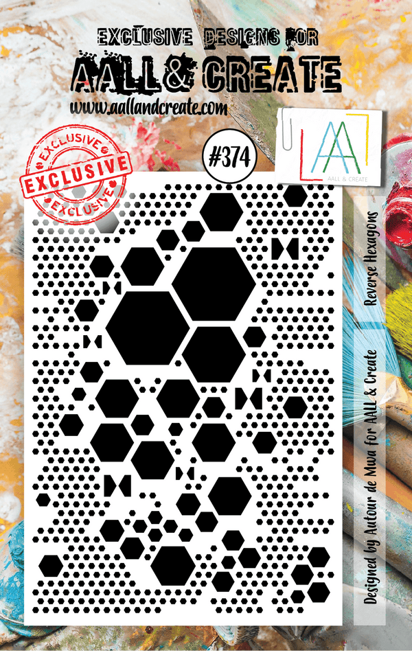 AALL & CREATE - A7 CLEAR STAMP SET - REVERSE HEXAGONS #374