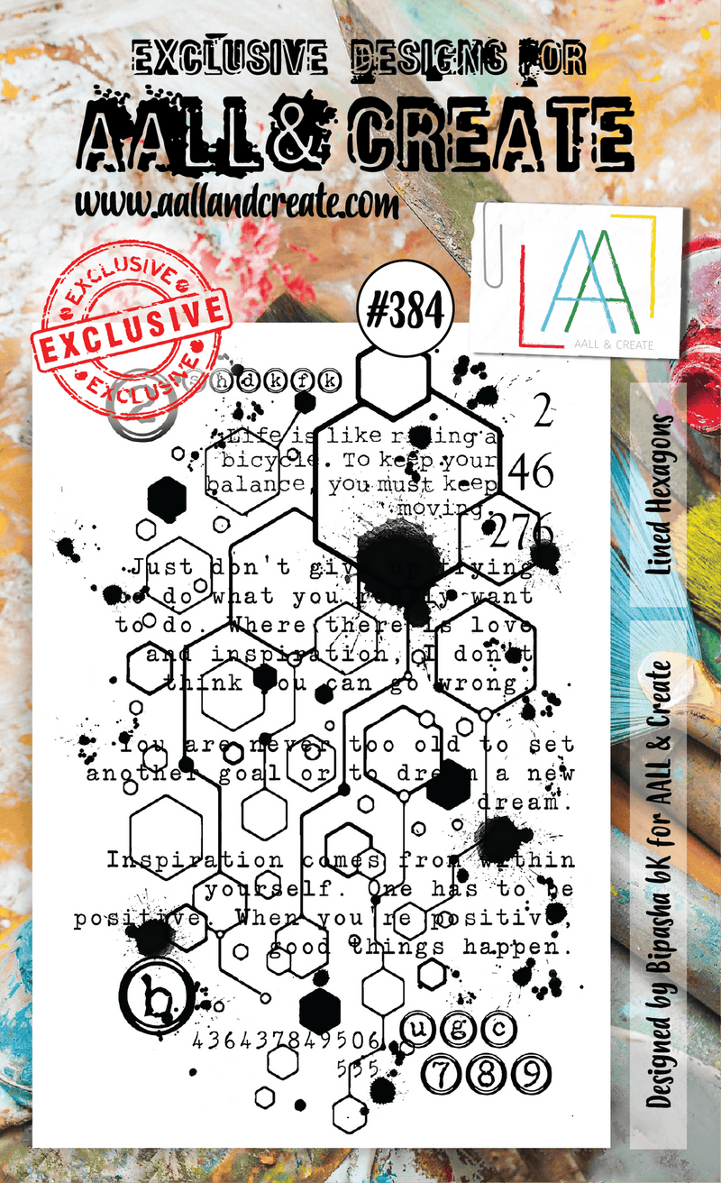 AALL & CREATE - A6 CLEAR STAMP SET - LINED HEXAGONS