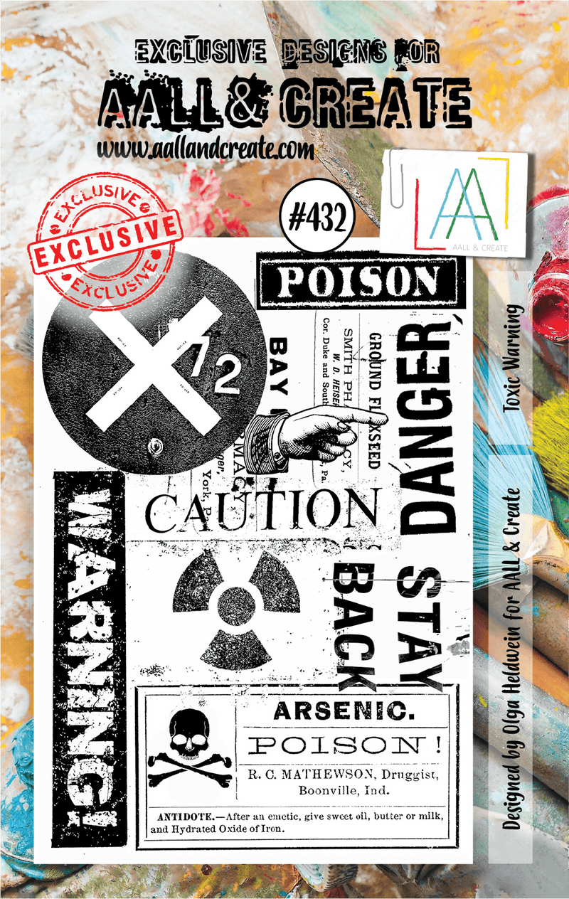 AALL & CREATE - A7 CLEAR STAMP SET - TOXIC WARNING