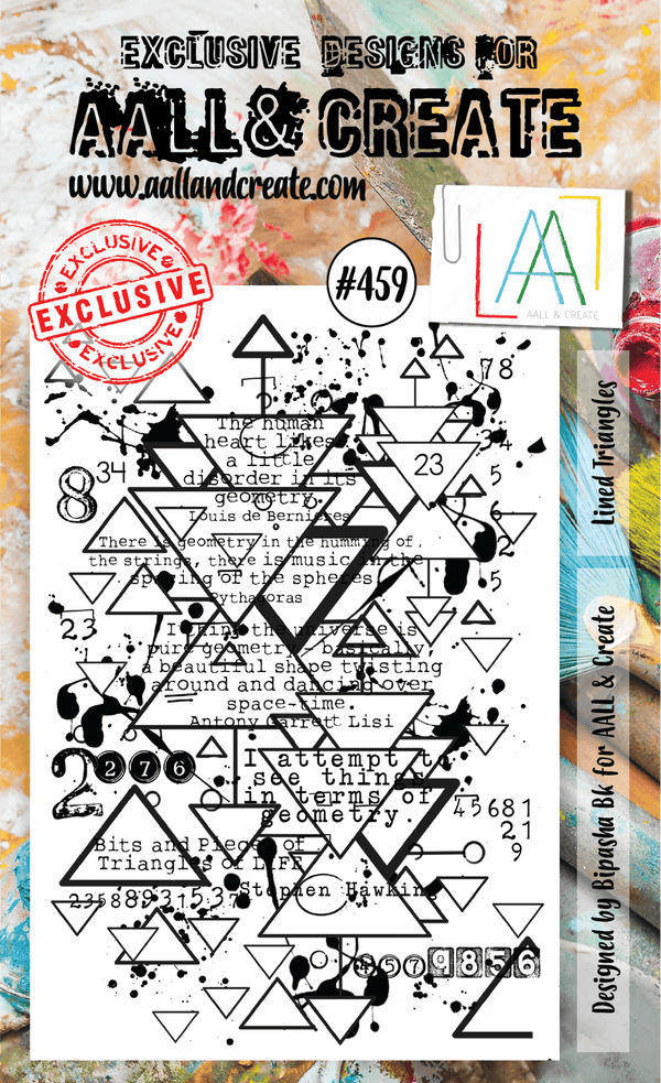 AALL & Create - A6 Clear Stamp Set - Lined Triangles - #459
