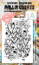AALL & Create - A6 Clear Stamp Set - Lined Hearts -