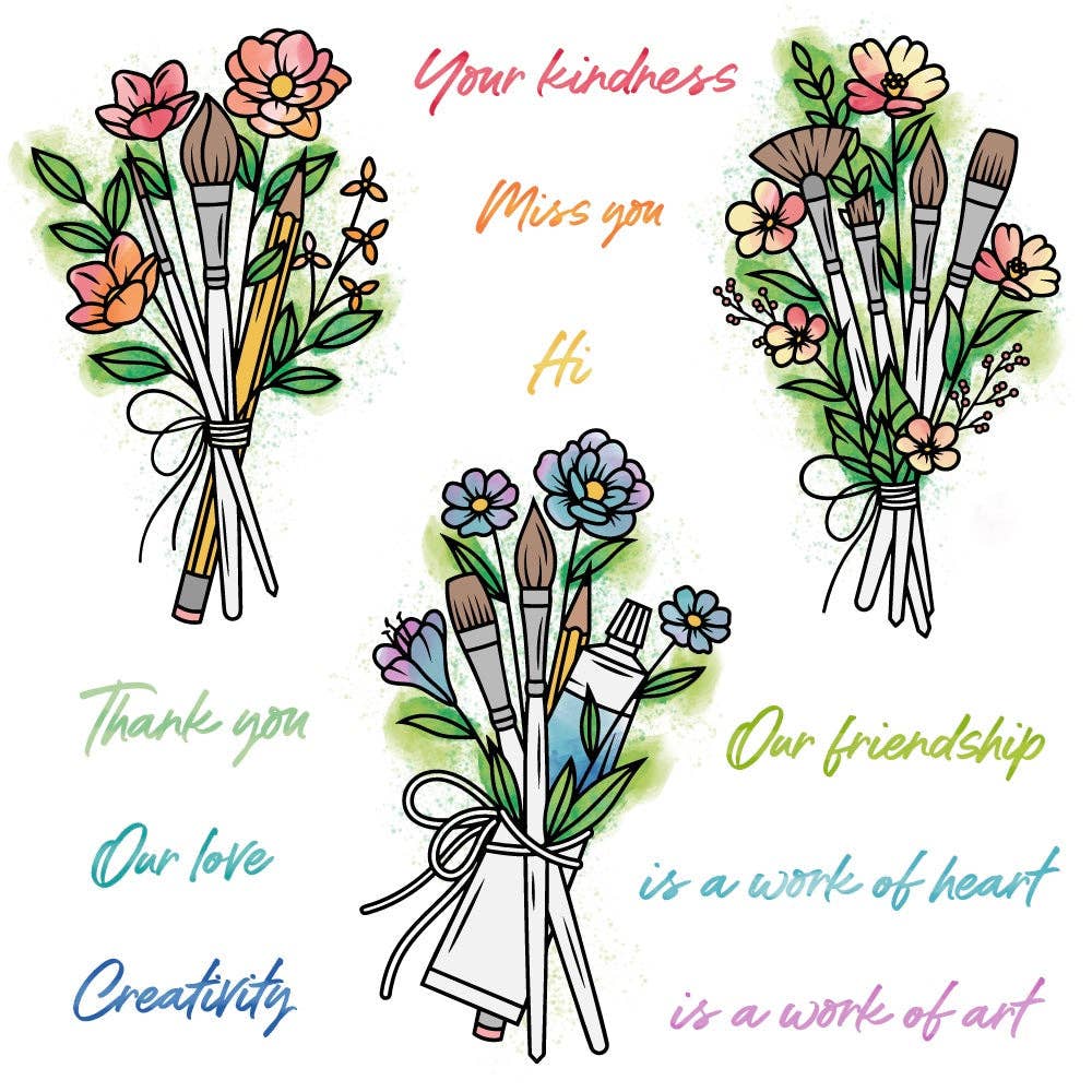 Honey Bee Stamps - Work Of Heart - 6"x6" Stamp Set