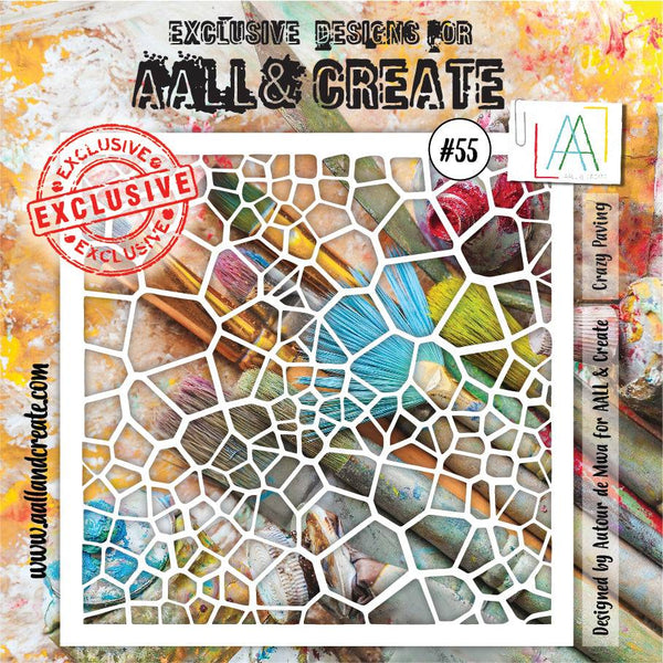 AALL & Create - 6"x6" Stencil - Crazy Paving - #55