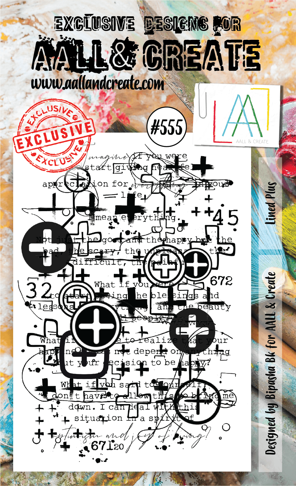 AALL & Create - A6 Clear Stamp Set - Lined Plus - #555