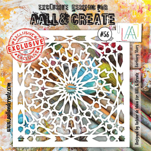 AALL & CREATE - 6"X6" STENCIL - BARBARY STARS #56