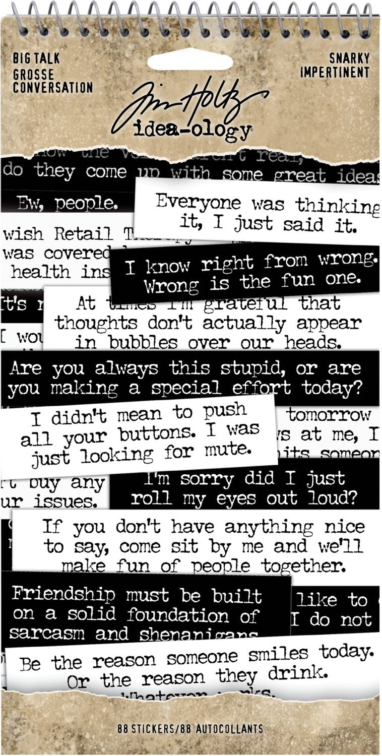 Tim Holtz - Advantus - Idea-Ology Big Talk Stickers Tablet - Snarky