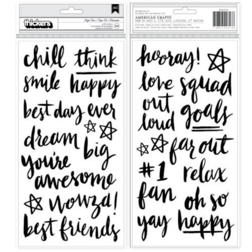 Crate Paper - Good Vibes - Thickers Stickers - High Five Word - Black Puffy