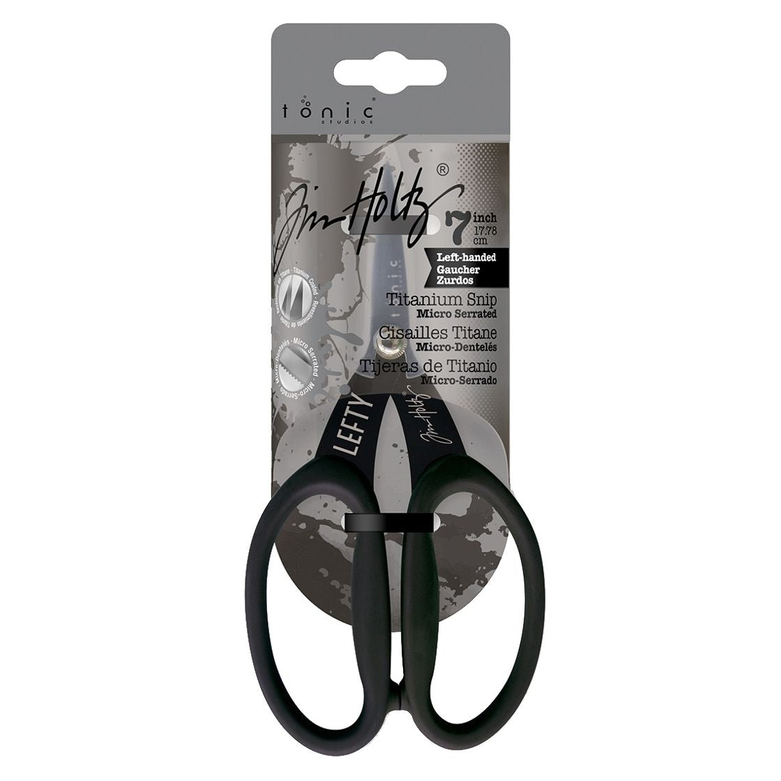 Tim Holtz - Tonic Studios - Non-Stick Titanium Micro Serrated Scissors 7" - Left Hand