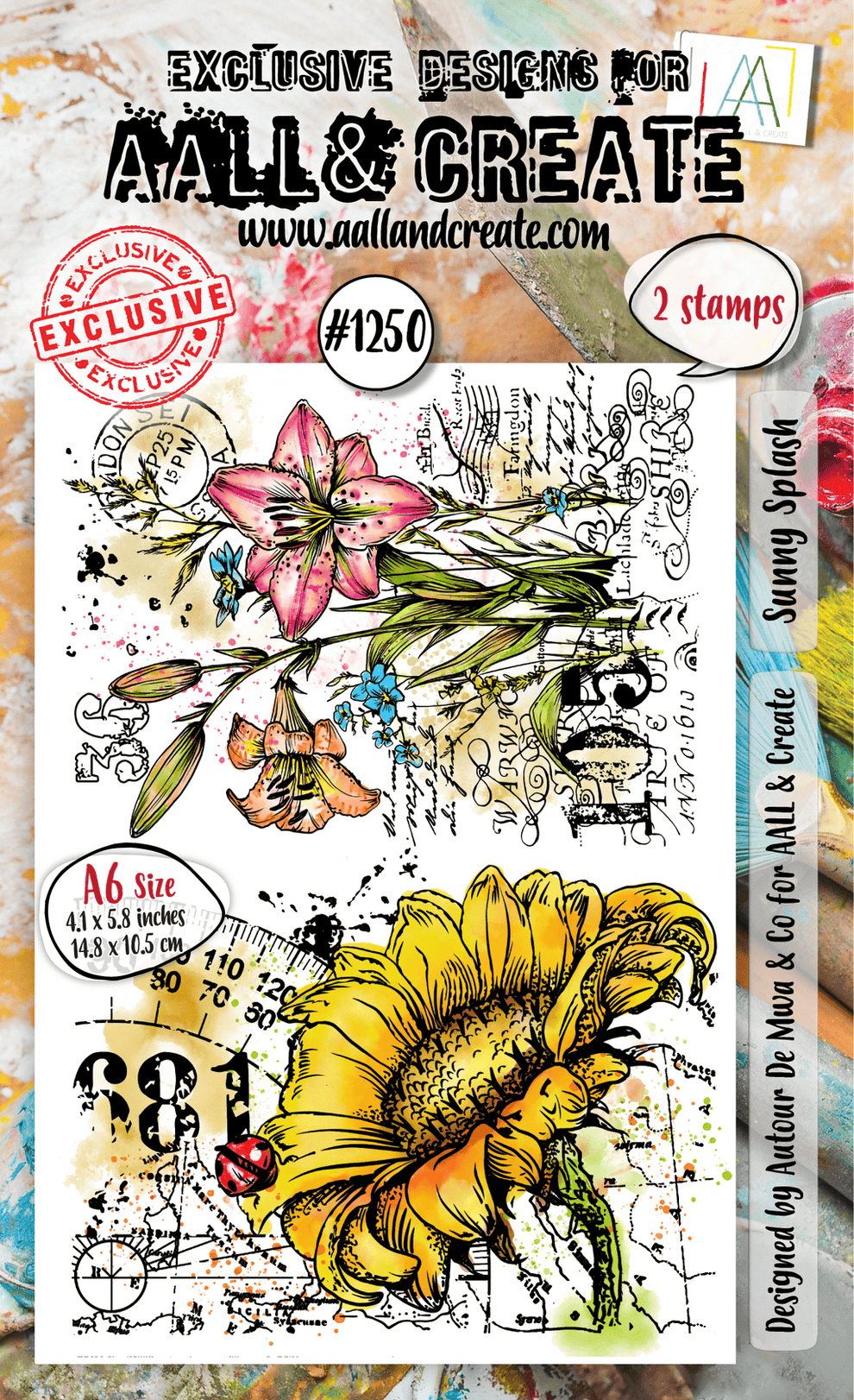 AALL & Create - A6 Clear Stamp Set - Sunny Splash - #1250